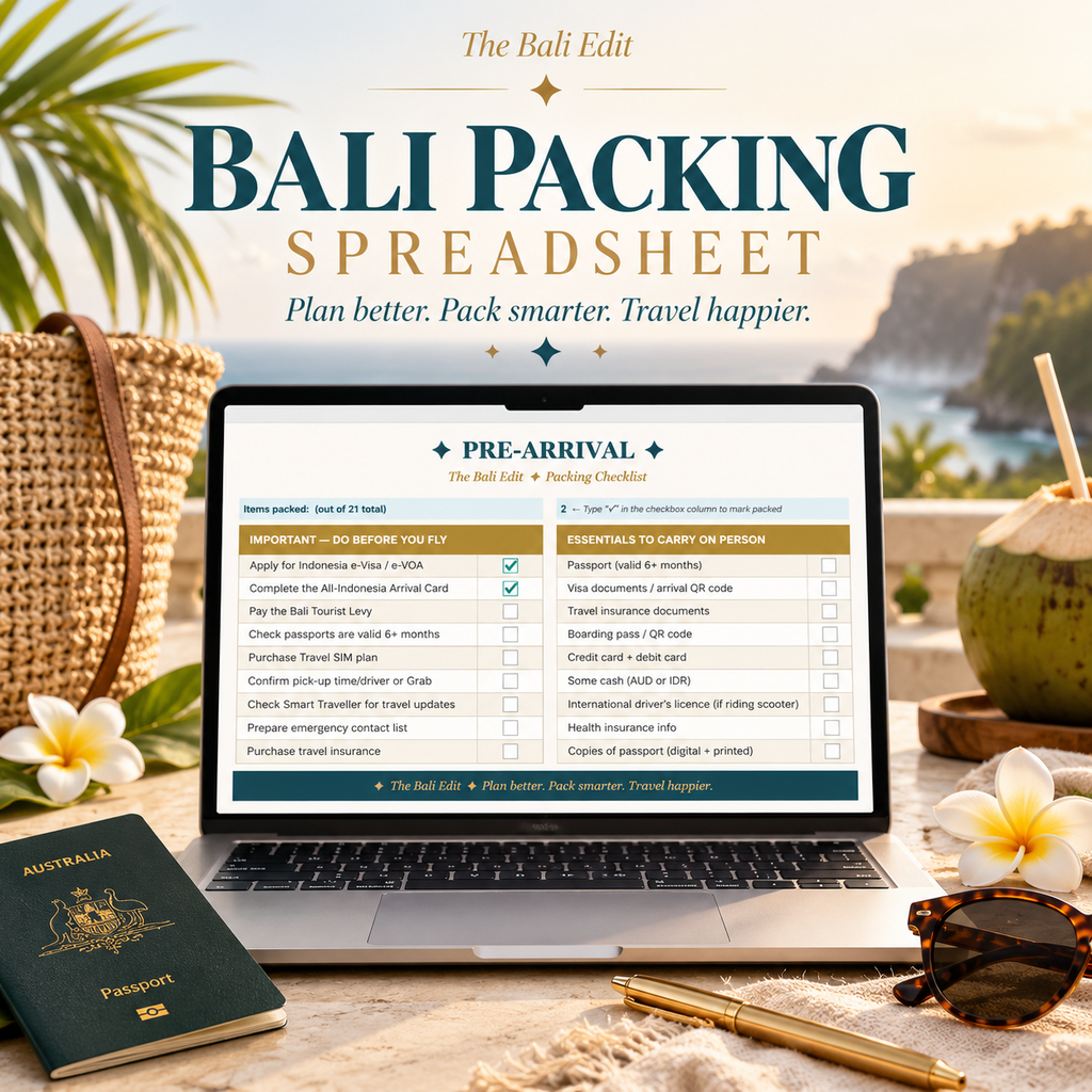 Bali Packing Spreadsheet resource preview